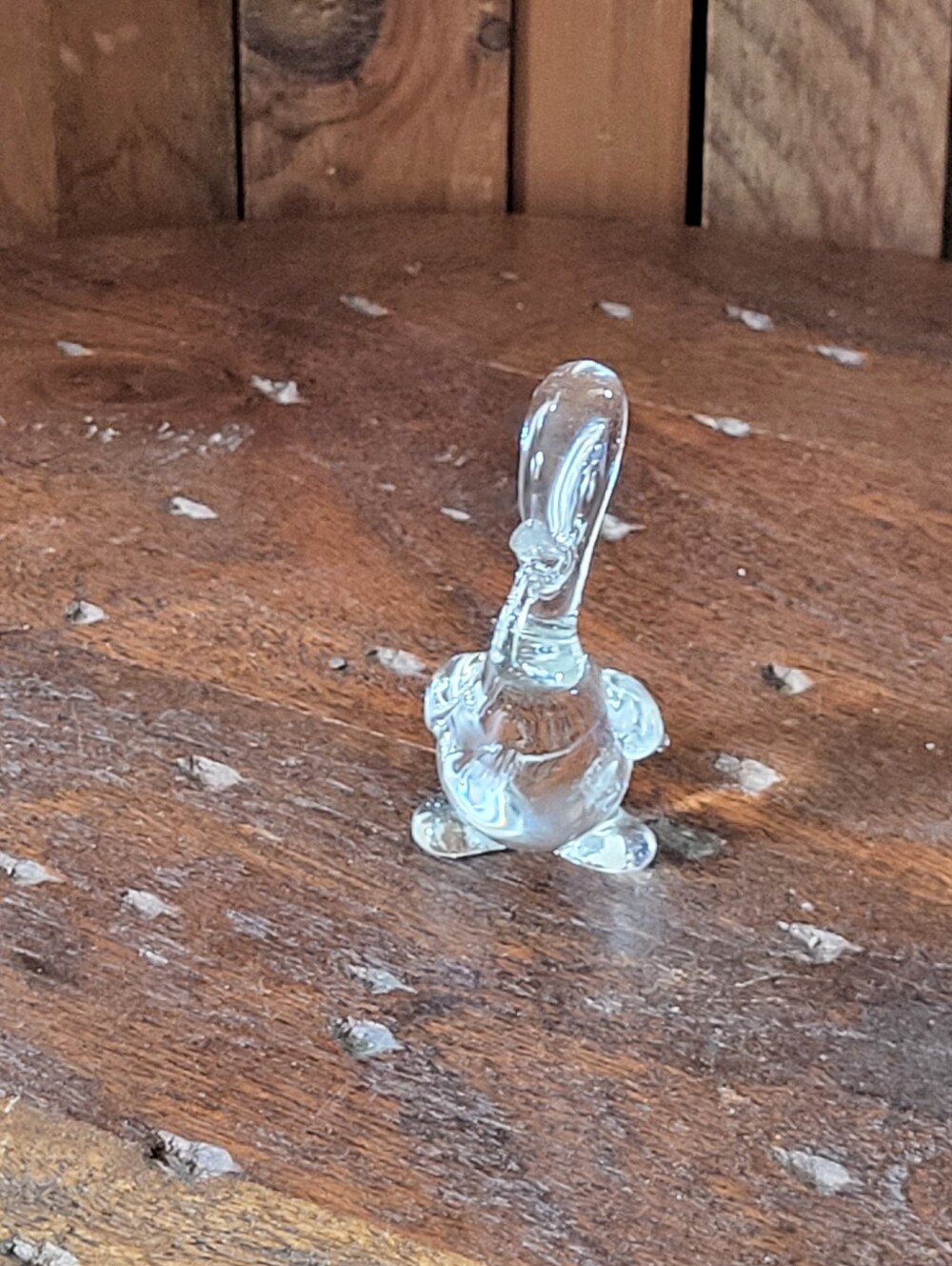 Clear Handblown Glass Duck Figurine - Picture 7 of 13